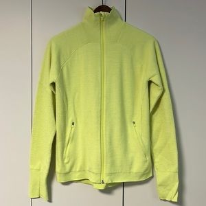 Lululemon Neon Yellow Merino Blend Cardigan Sweater